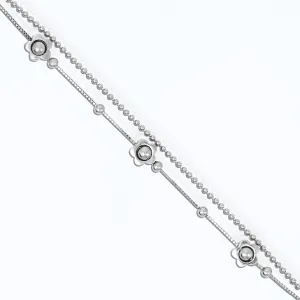 925 Silver Bracelet with Flower Design