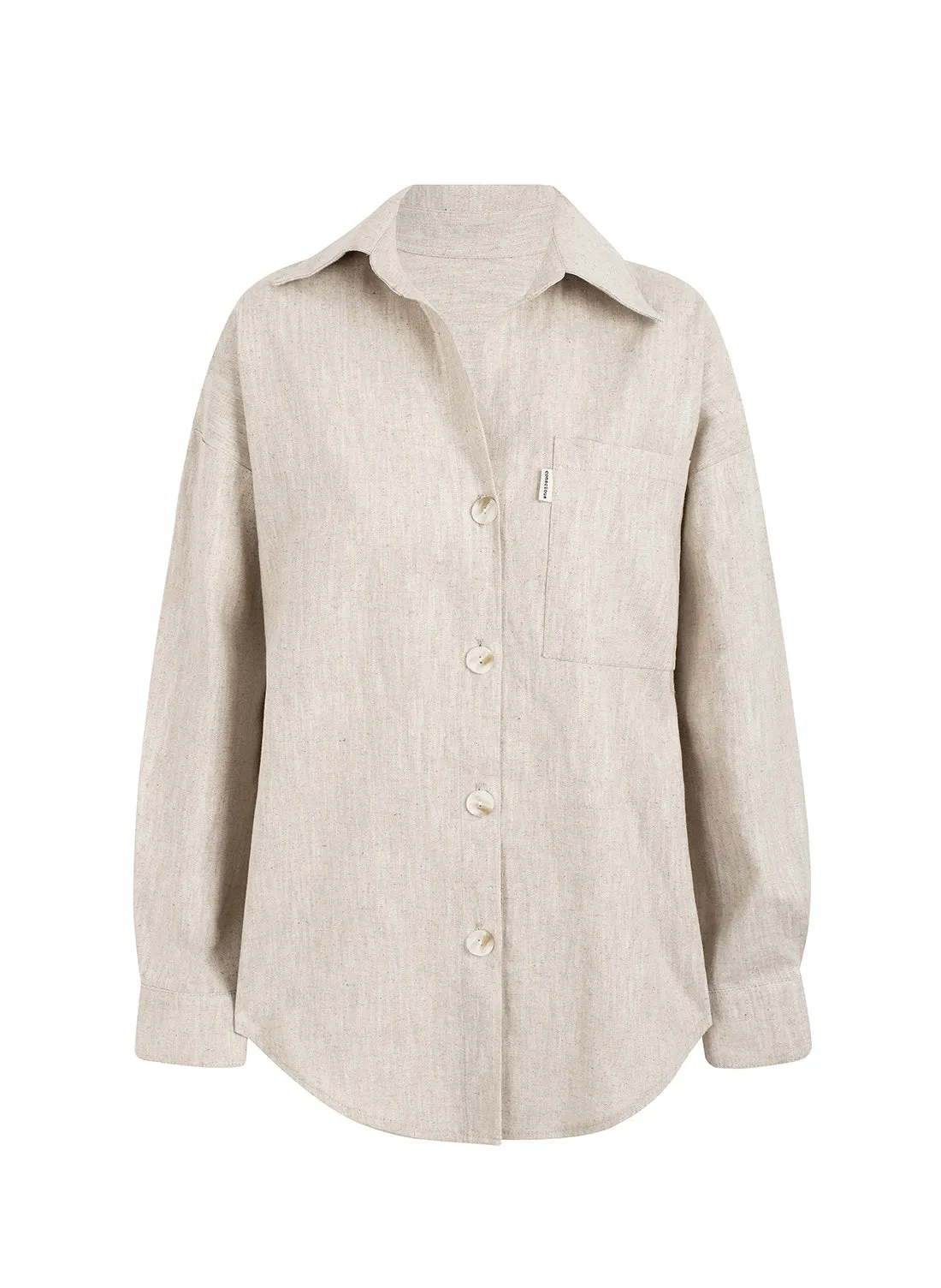 aella linen shirt beige