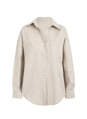 aella linen shirt beige