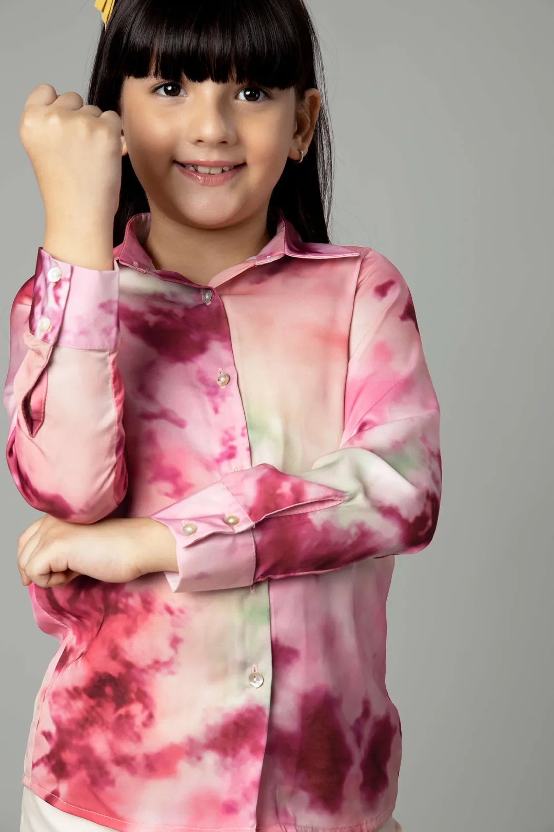 Apple Red Tie-Dye Shirt For Girls