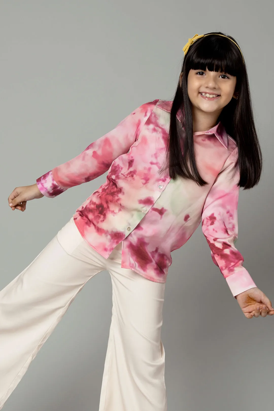 Apple Red Tie-Dye Shirt For Girls