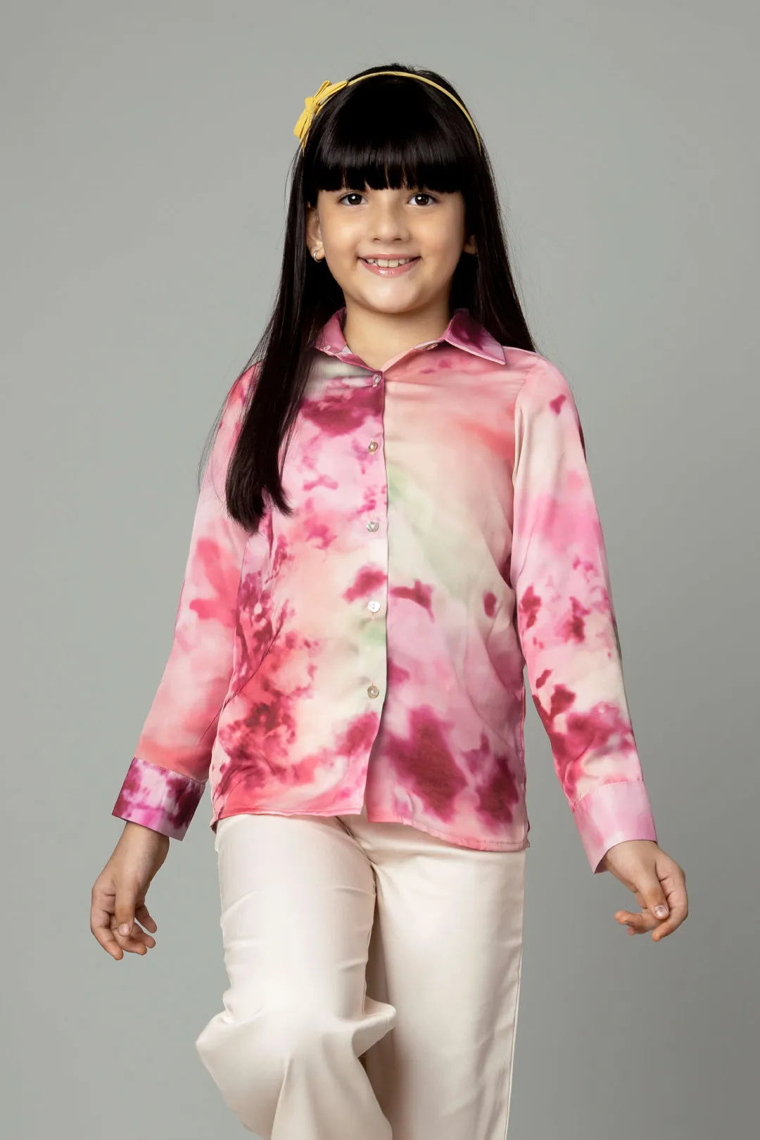 Apple Red Tie-Dye Shirt For Girls