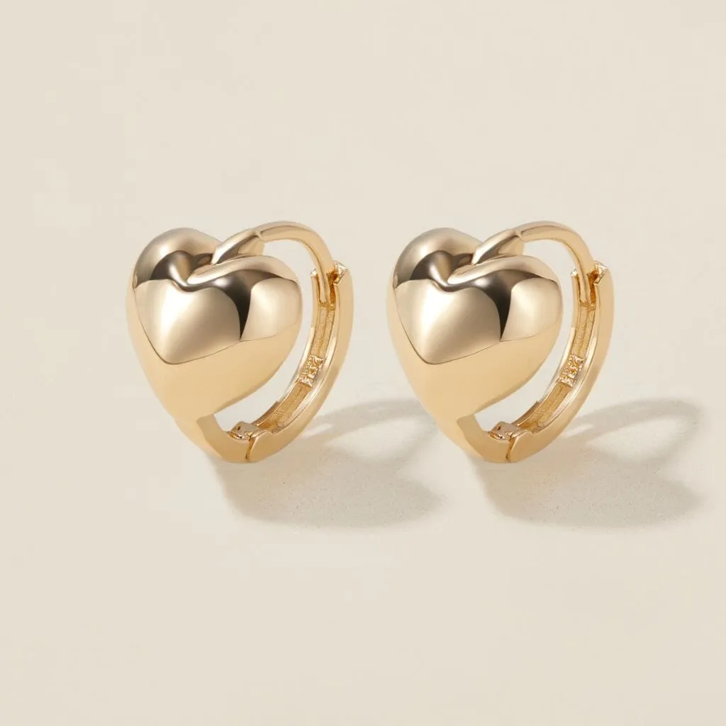 Bae heart midi huggie earrings