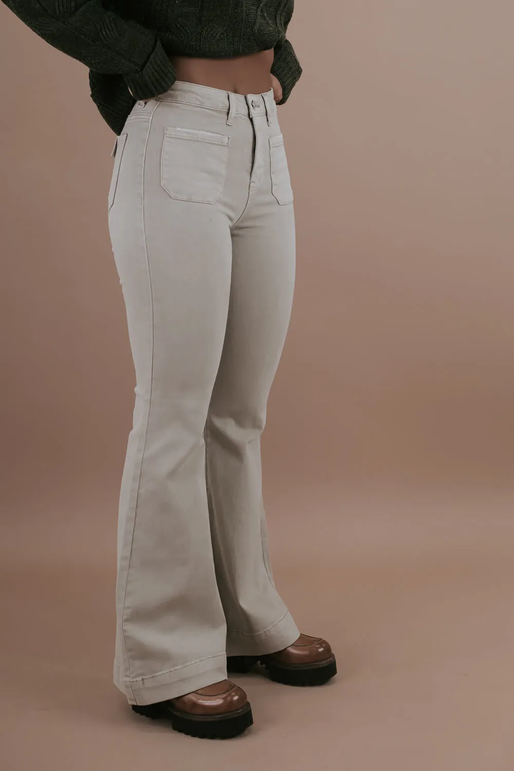 Beau Bell Bottom Trouser, Sand RISEN