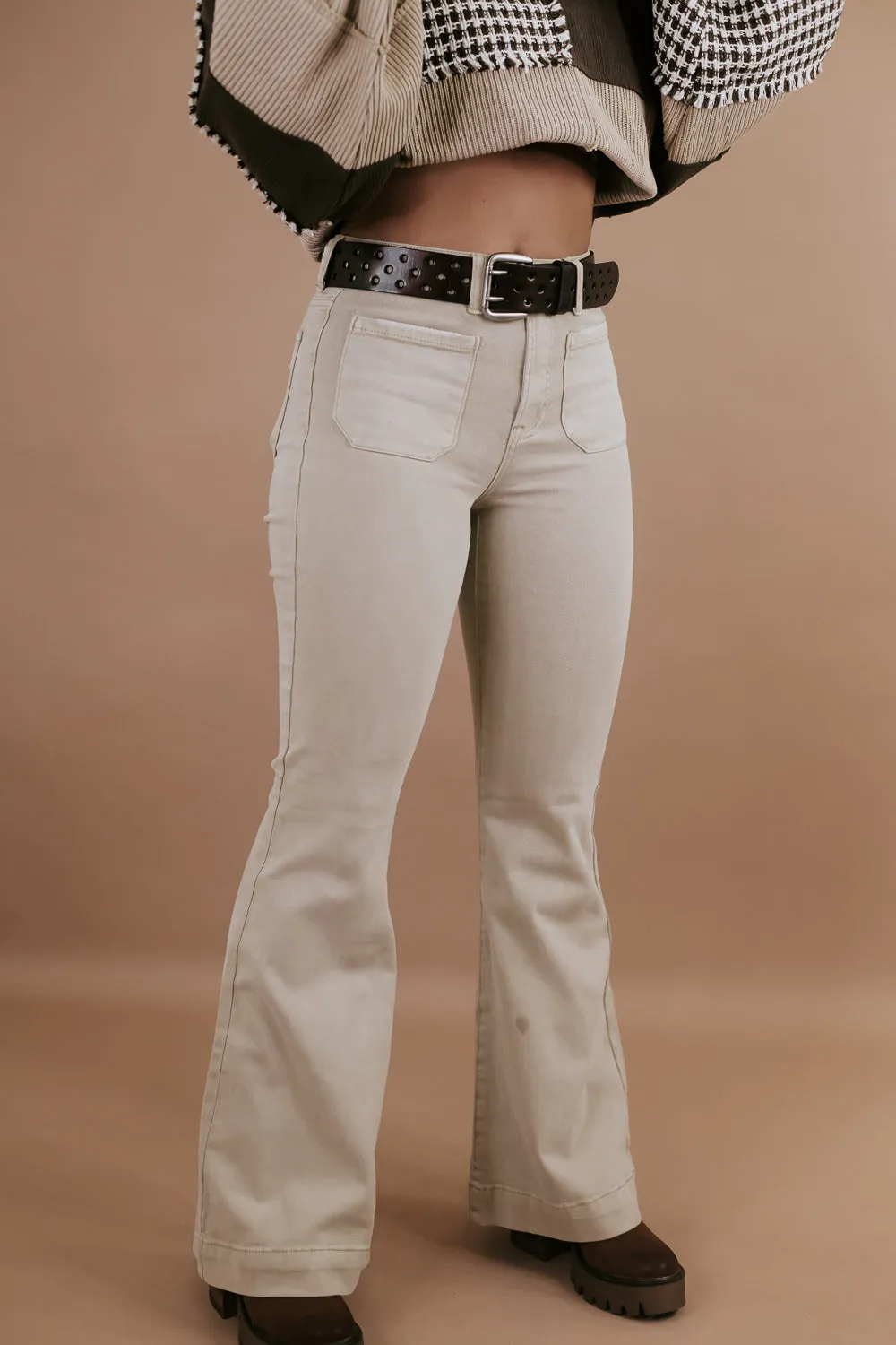 Beau Bell Bottom Trouser, Sand RISEN