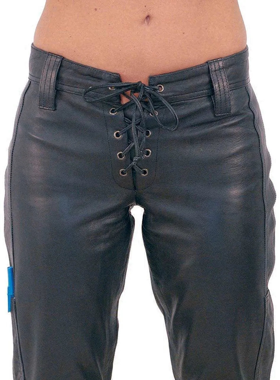 Bell Bottom Lace Up Leather Pants #LP505LL ()