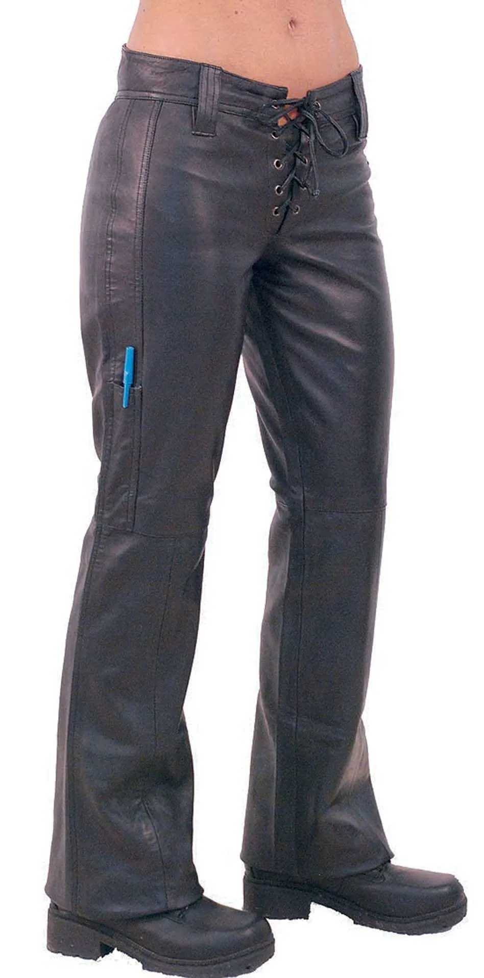 Bell Bottom Lace Up Leather Pants #LP505LL ()