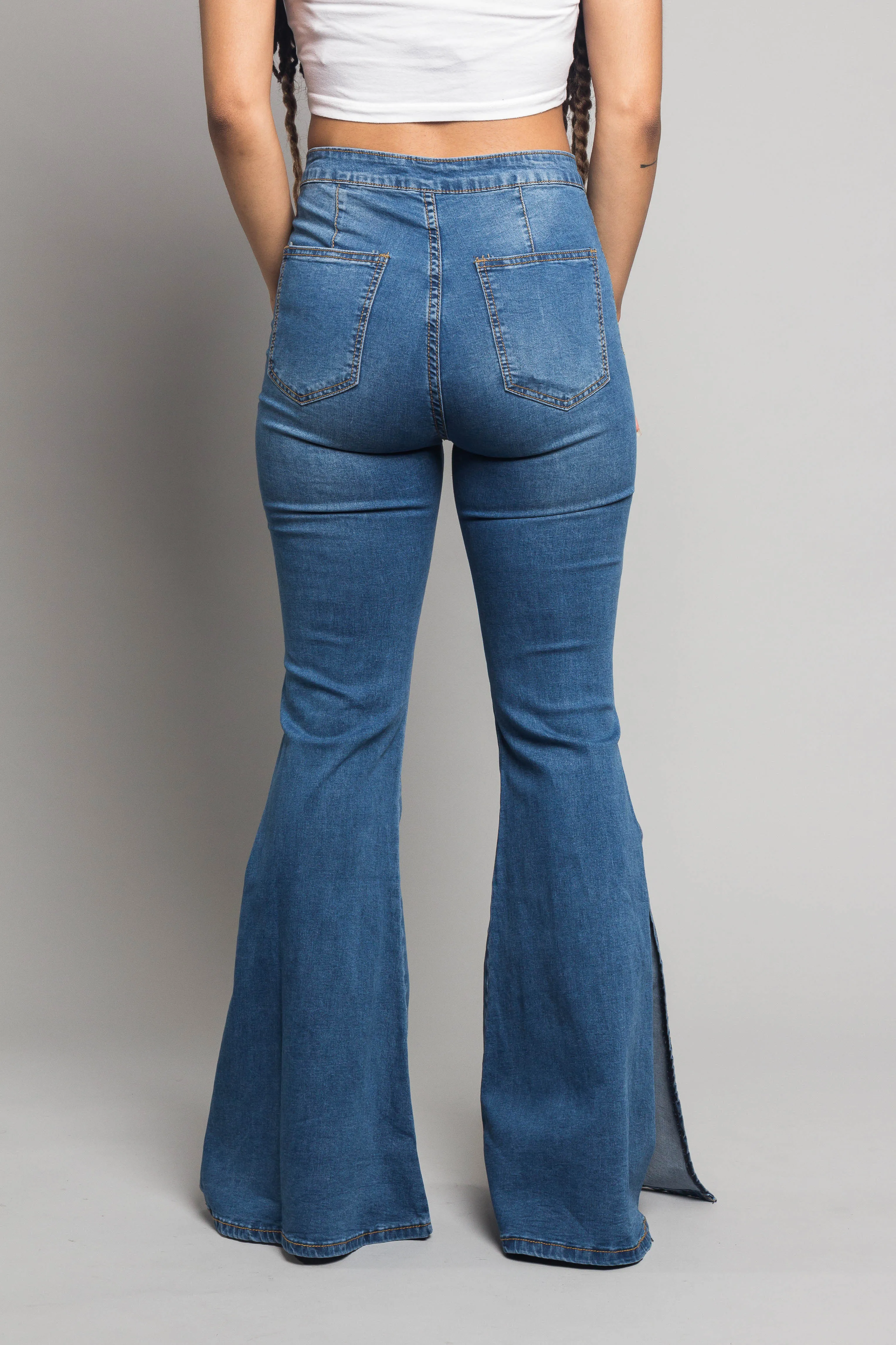 Bell Bottom Slit Jeans