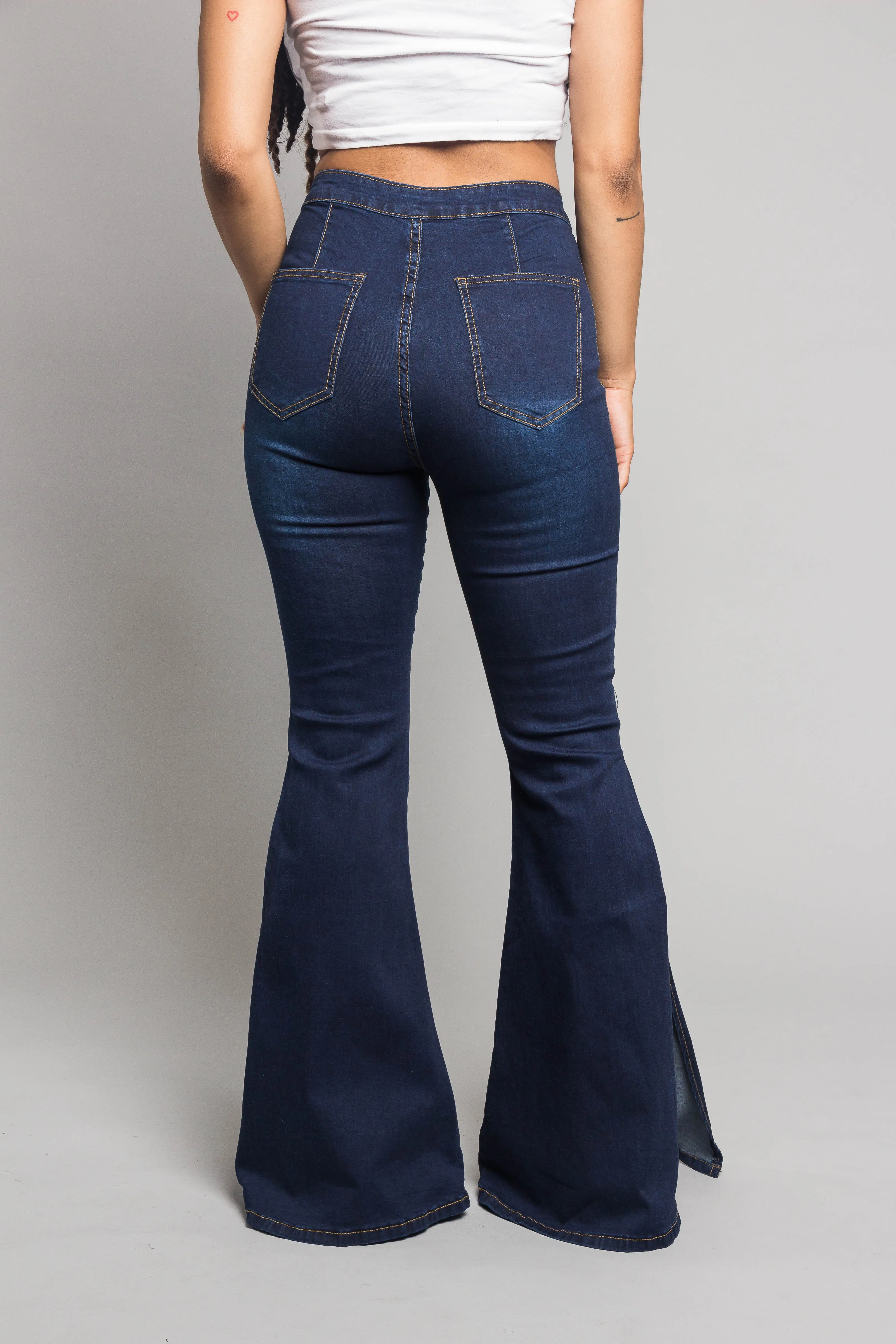 Bell Bottom Slit Jeans