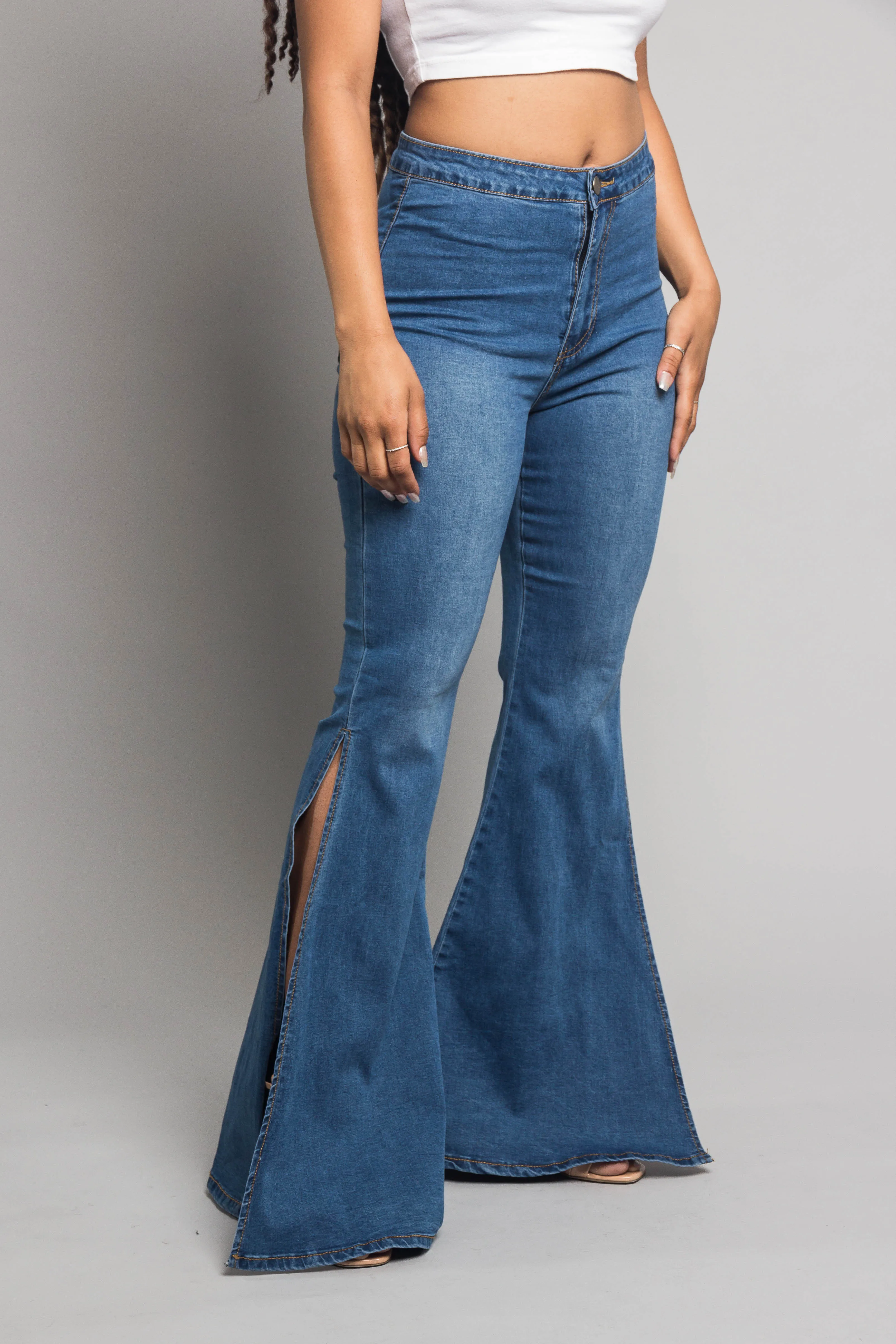 Bell Bottom Slit Jeans