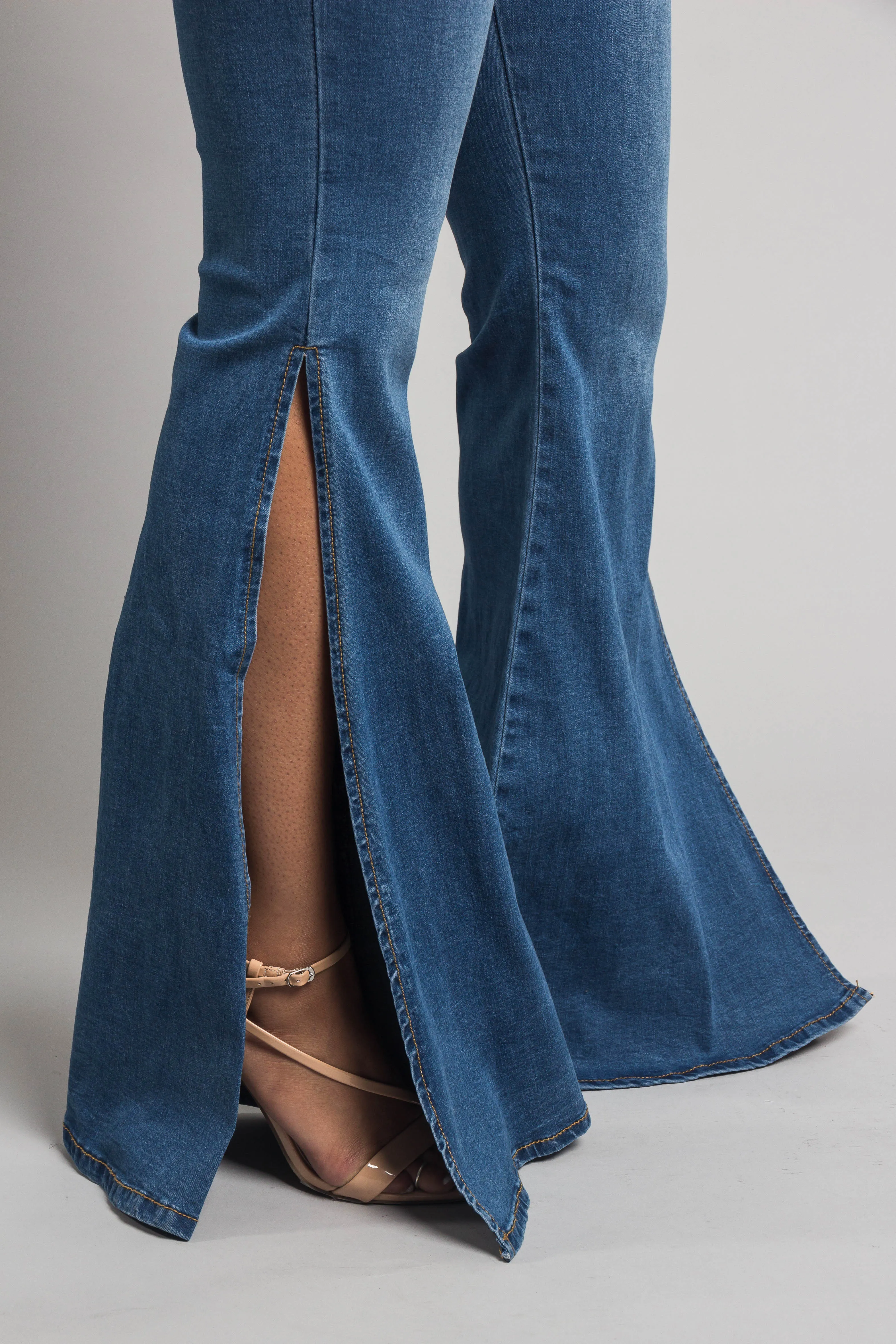 Bell Bottom Slit Jeans