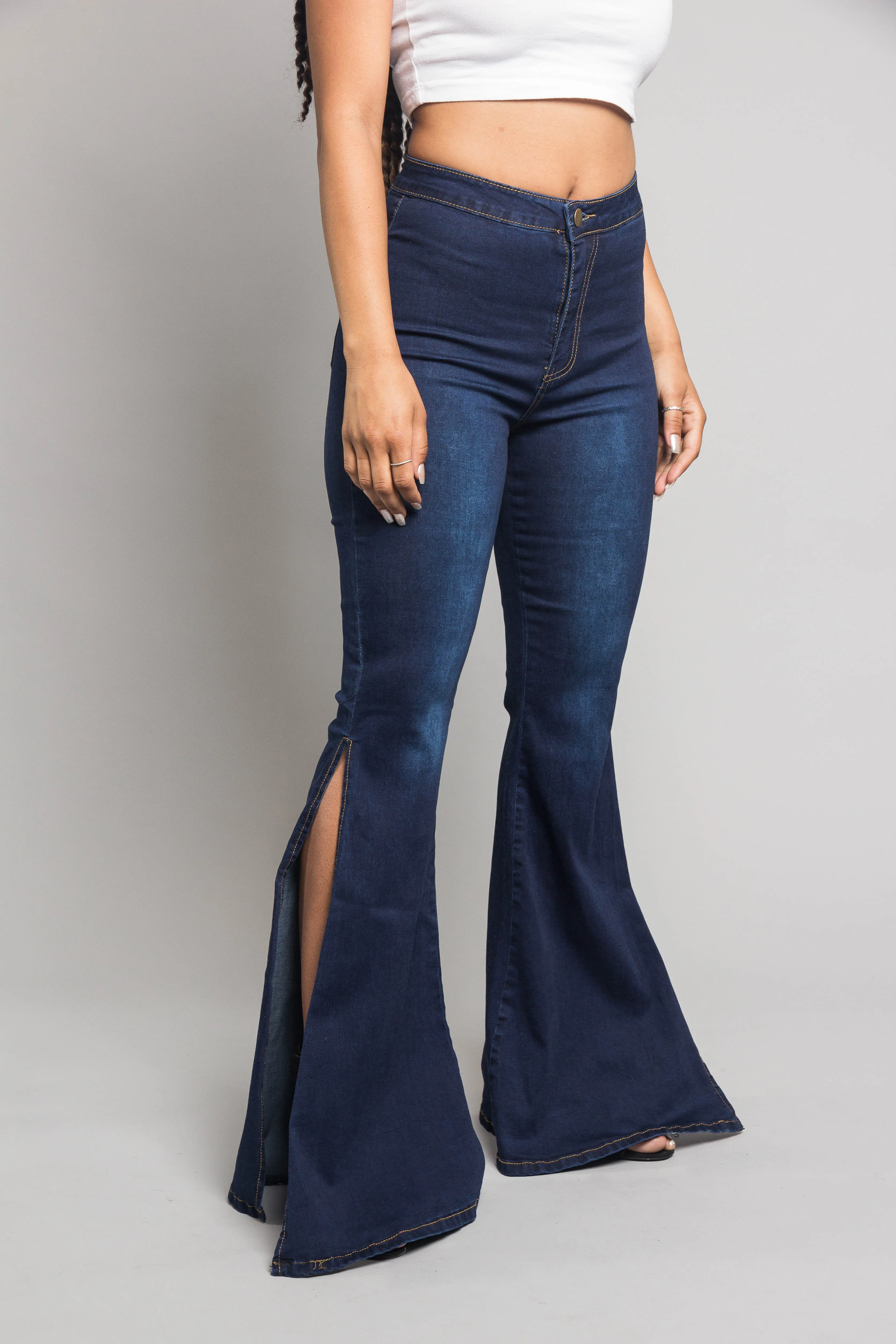 Bell Bottom Slit Jeans