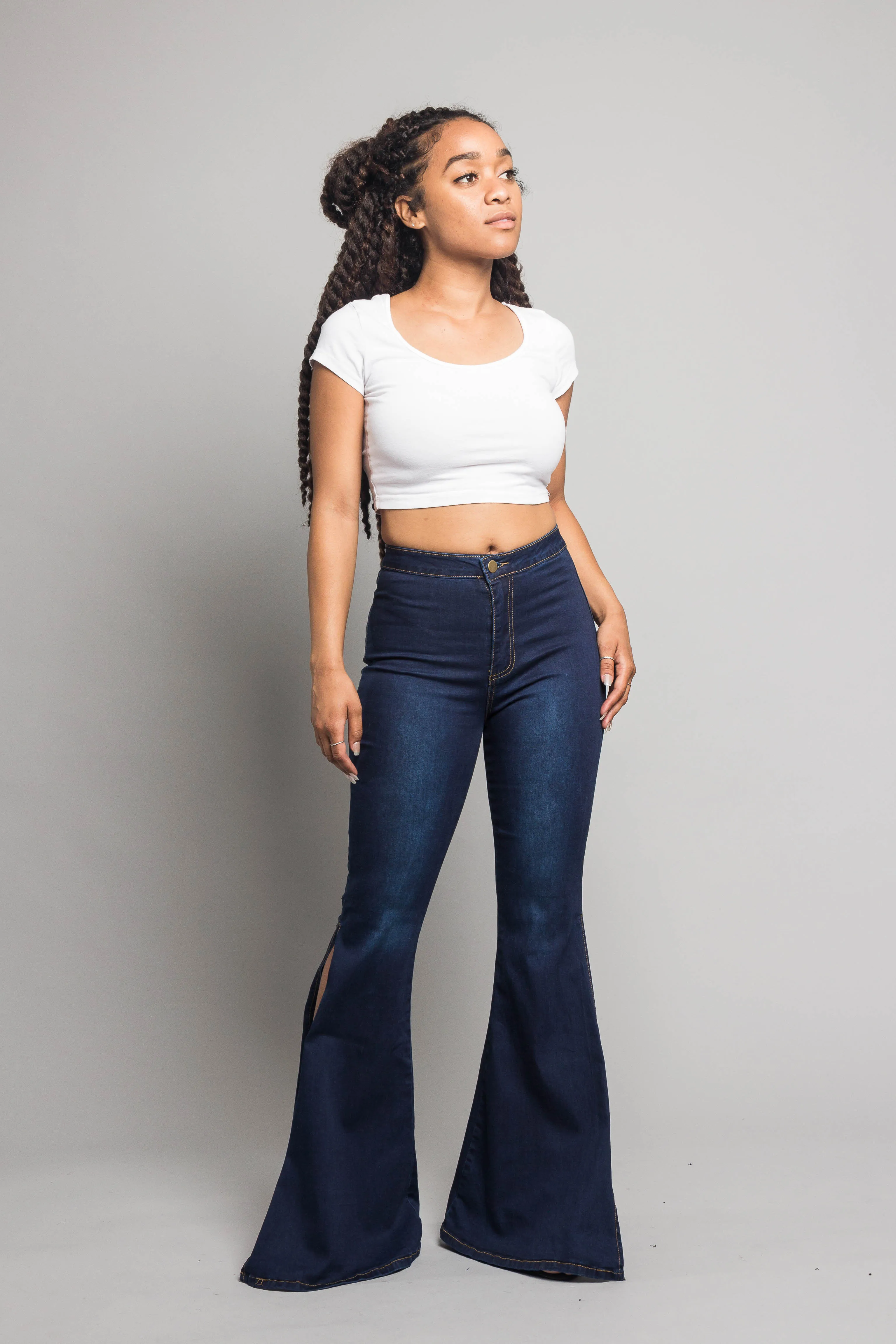 Bell Bottom Slit Jeans