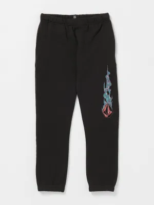 Big Boys Combust Elastic Waist Fleece Pants - Black