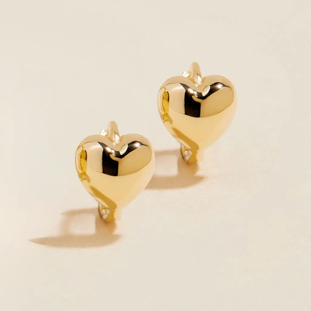 Boo heart mini huggie earrings