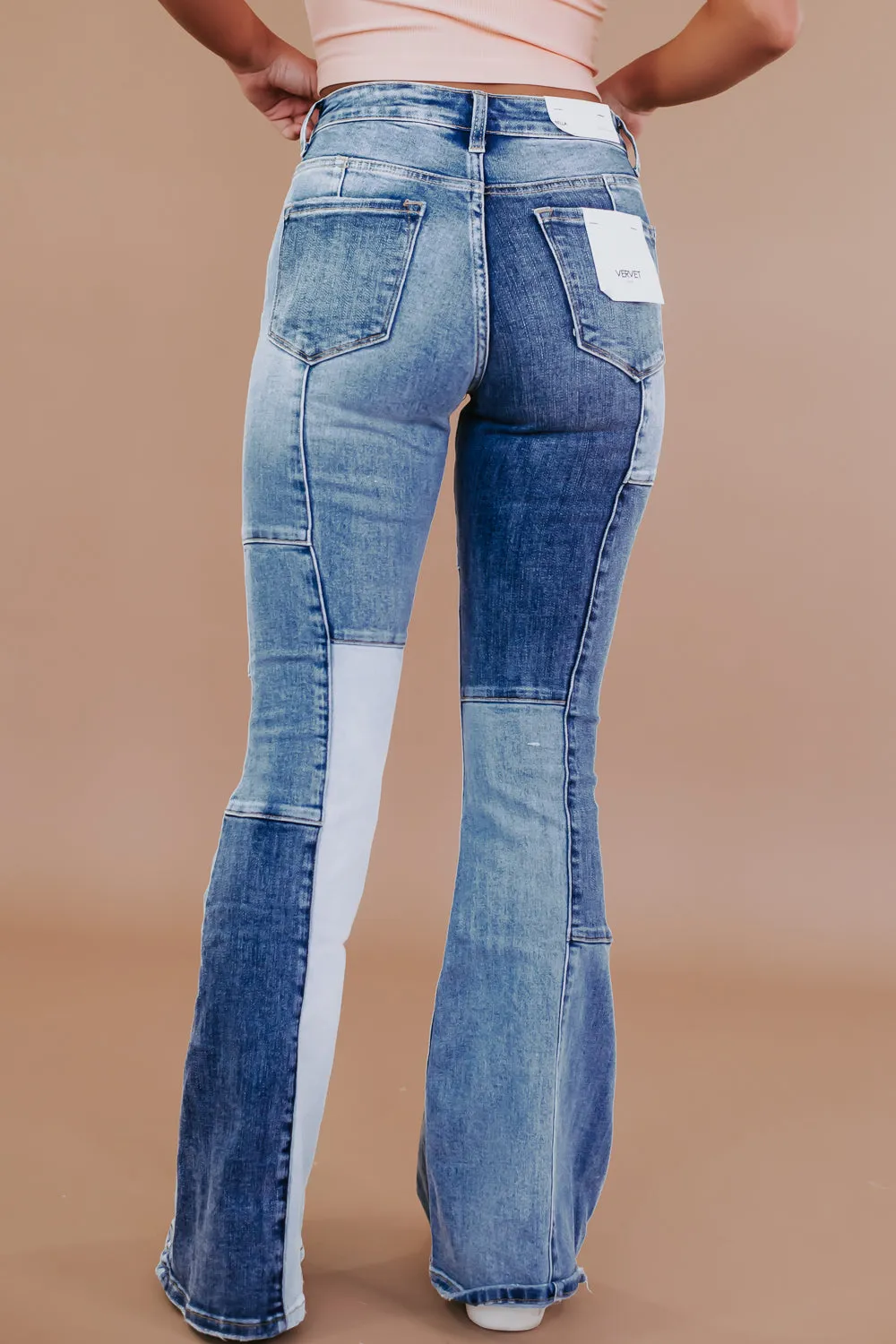 Boone Colorblock Flare Jean, VERVET Multi