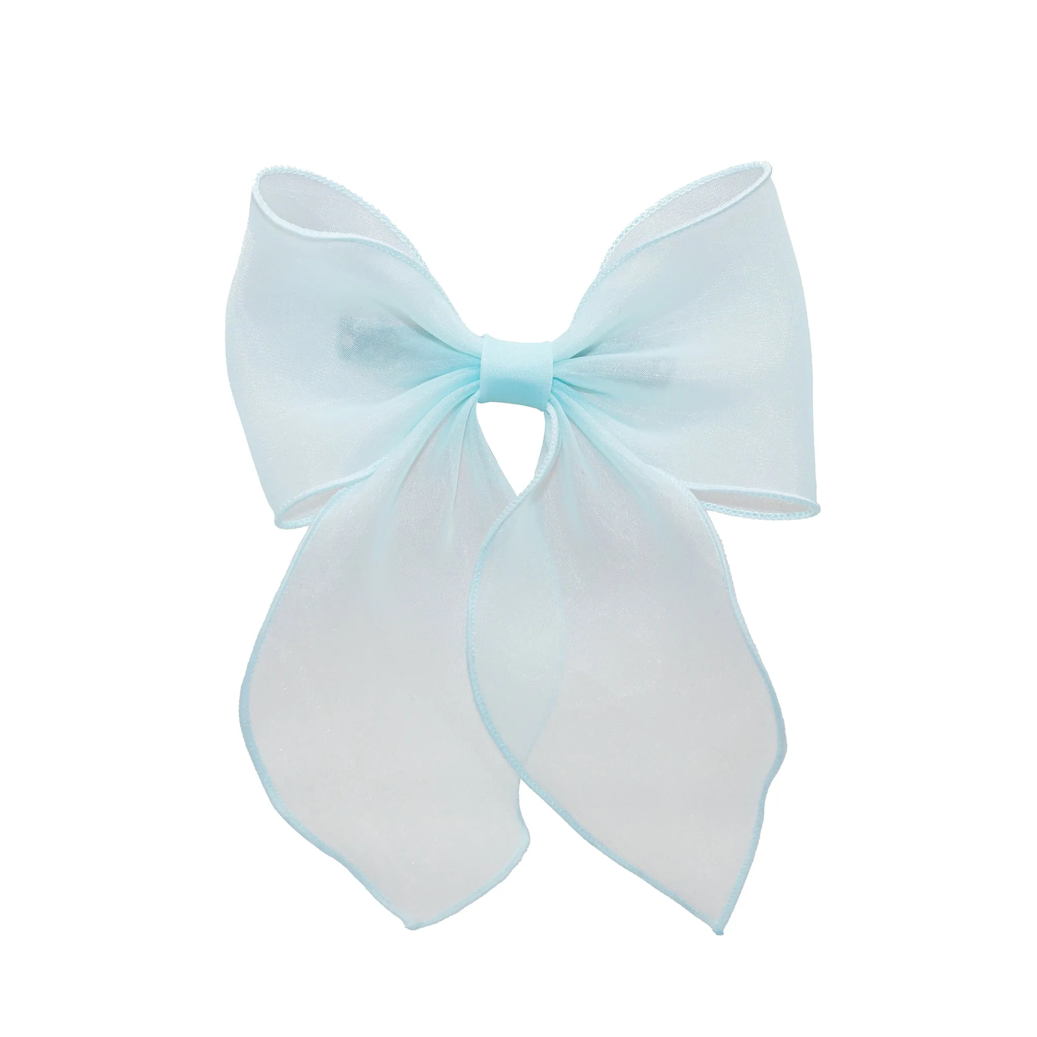 Bow Barrette in Pale Blue