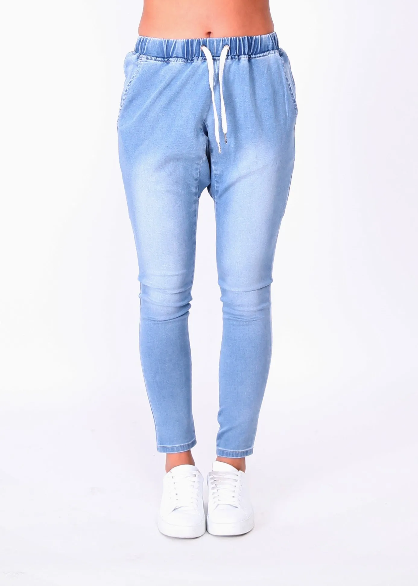 Charli Denim Jogger - Blue Wash