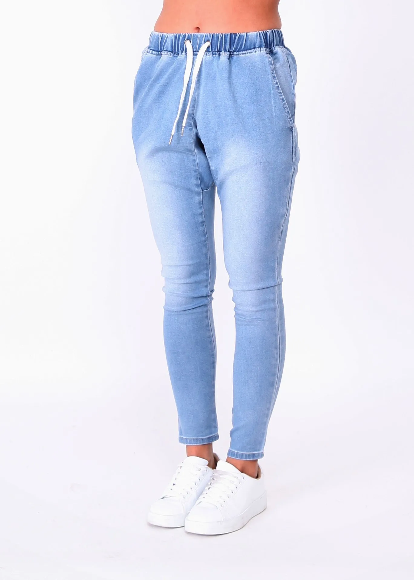 Charli Denim Jogger - Blue Wash