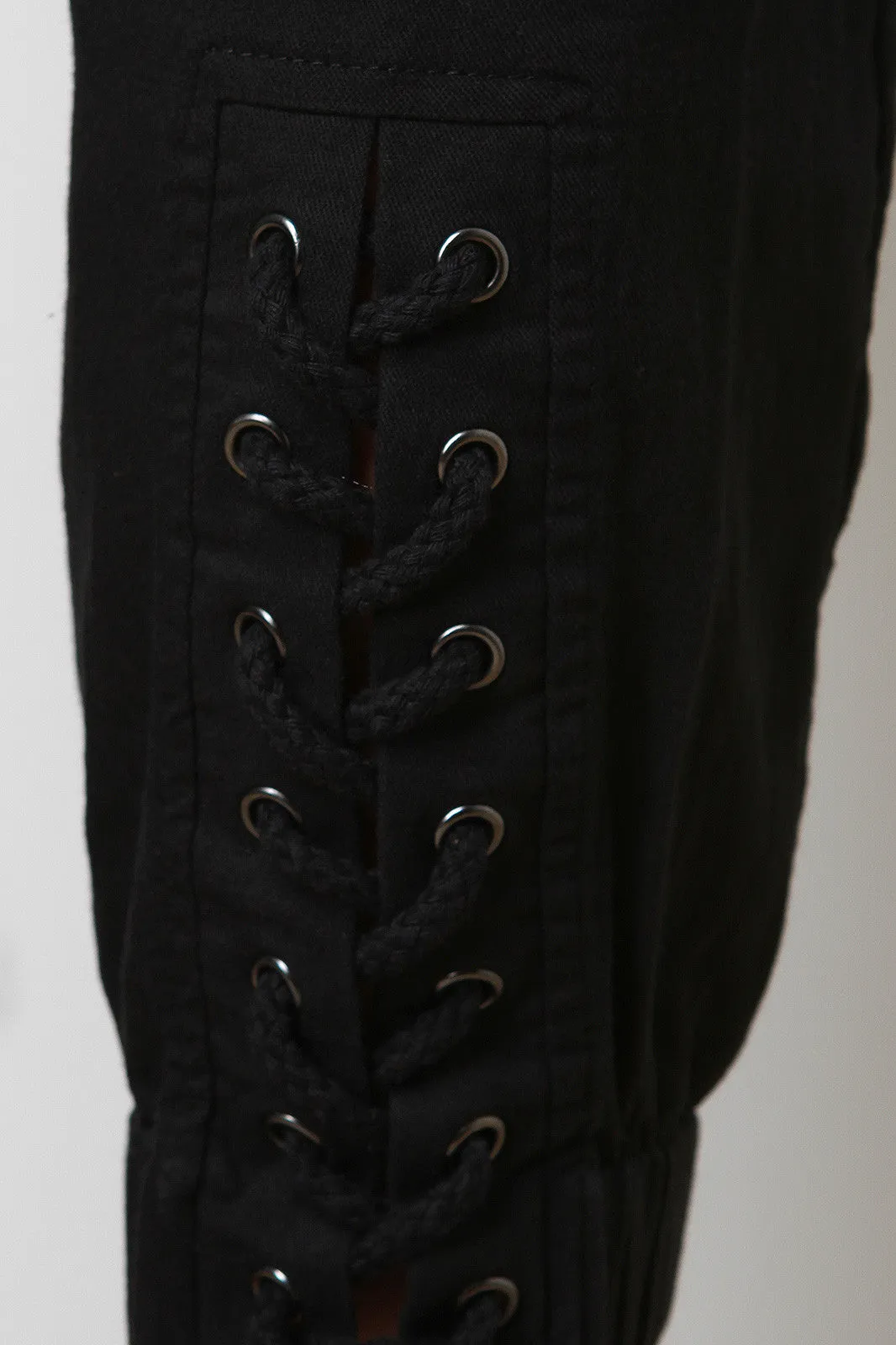 Corset Lace Up Pockets Jogger Pants