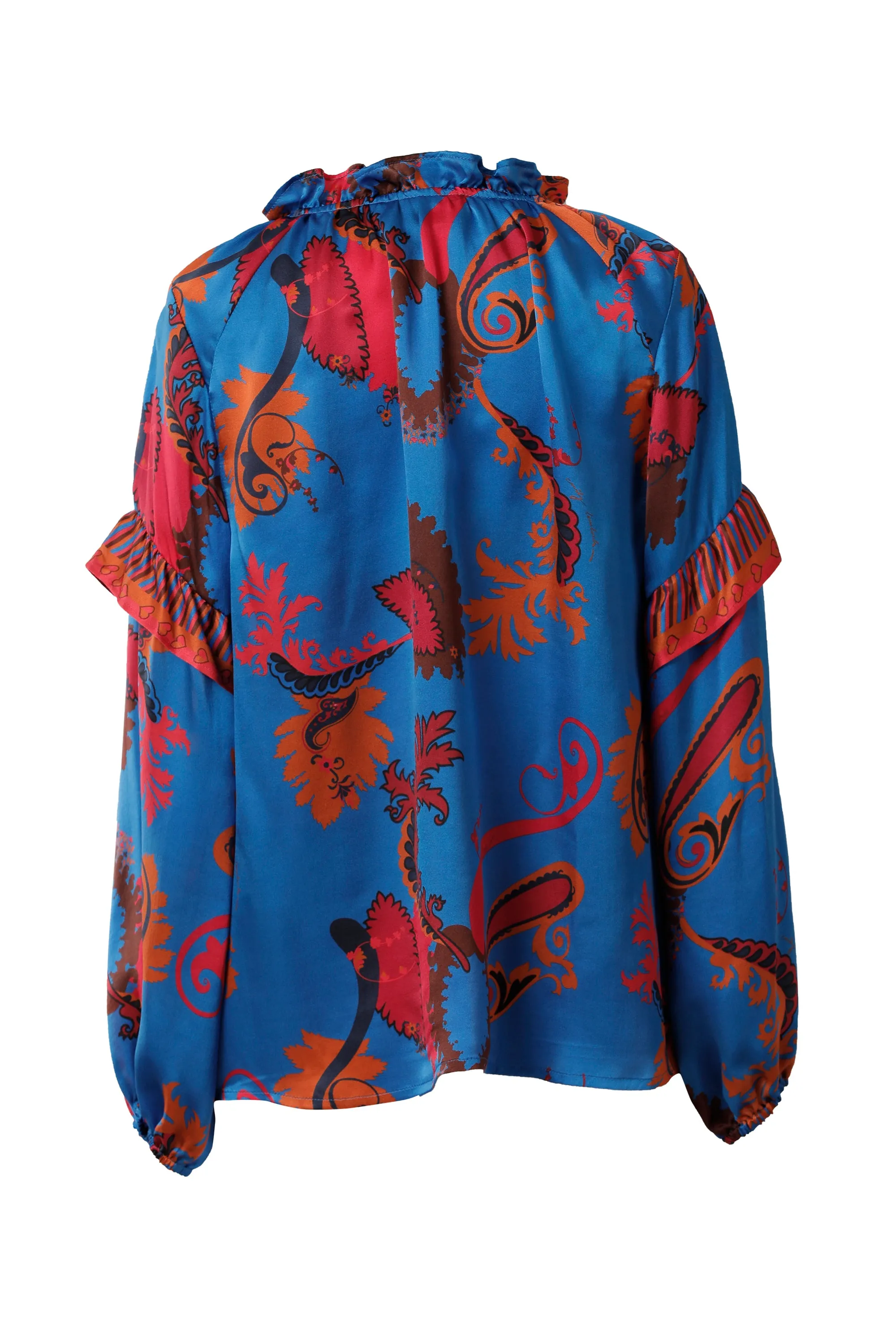 Emily Lovelock Blue Bamberg Satin Top