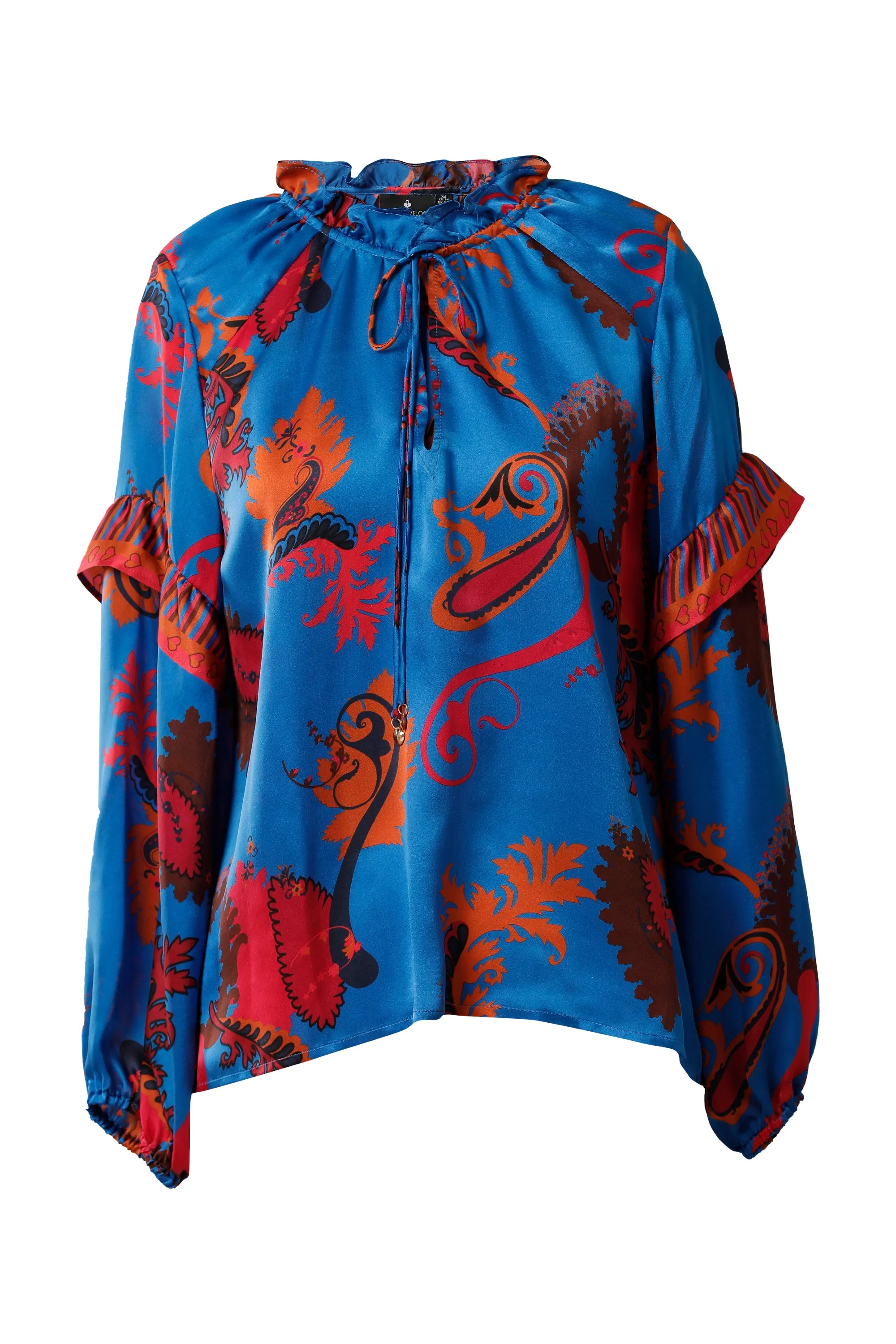 Emily Lovelock Blue Bamberg Satin Top