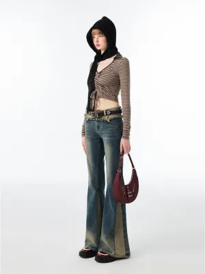 (Final Sale) Patchwork Flared Jeans