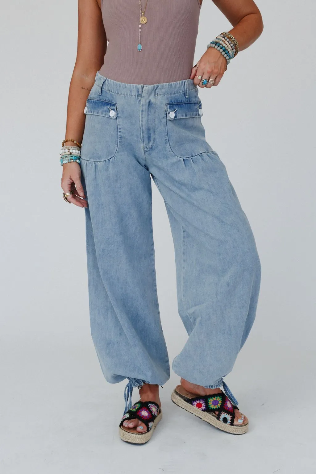 First Things First Wide Leg Jeans - Denim