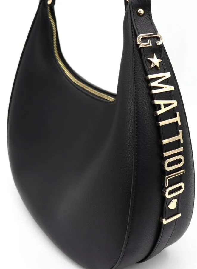 Gai Mattiolo Classic Black Leather Shoulder Bag