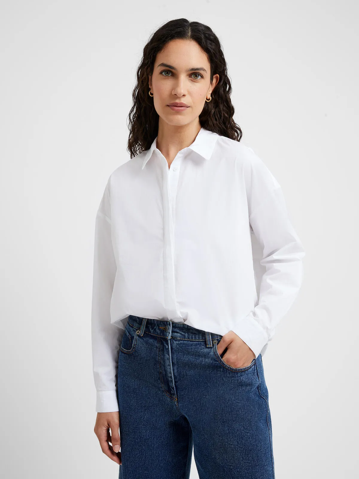 Great Plains Boyfriend Shirt-White-J2WAK