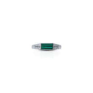 Green Malachite Sterling Silver Ring For Girls