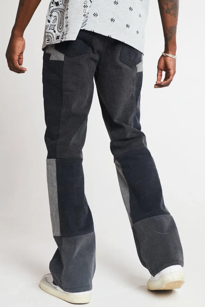 Grey Patchwork Skate Jeans