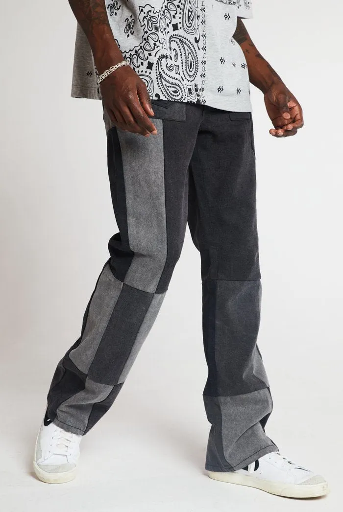 Grey Patchwork Skate Jeans