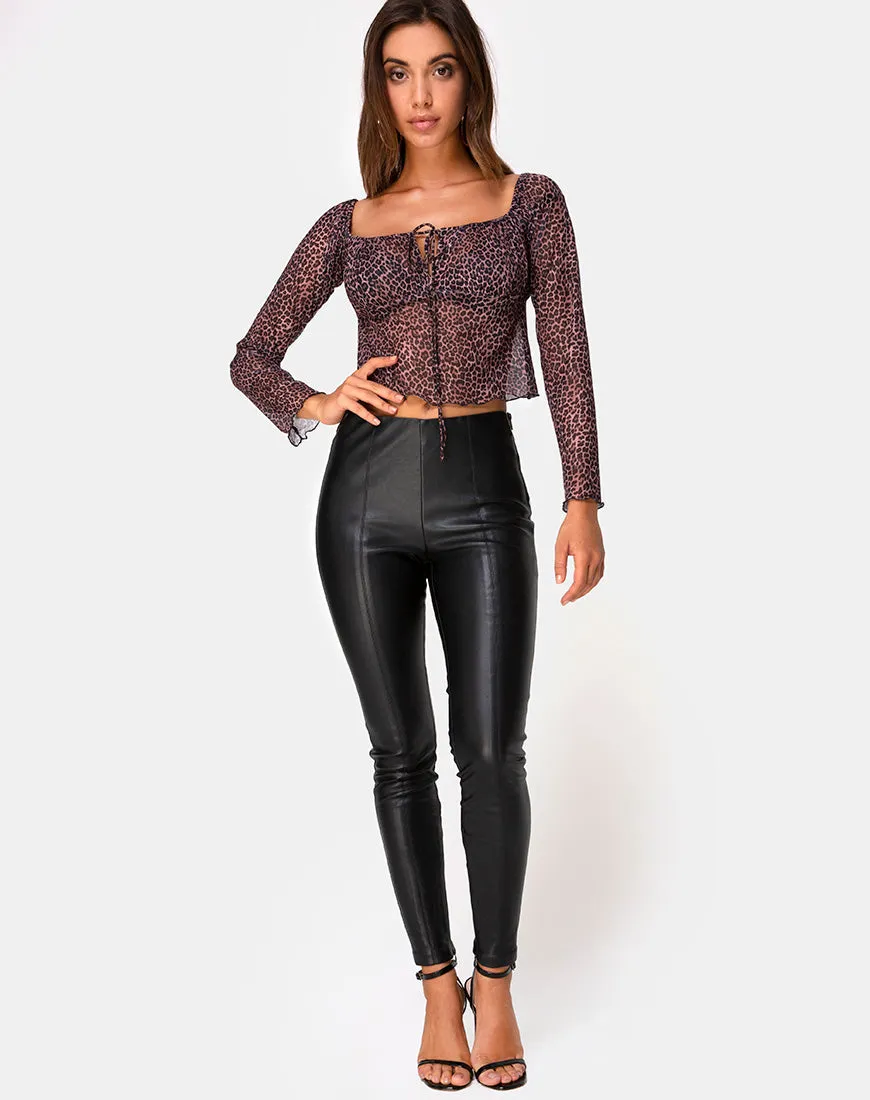 Janina Top in Rar Leopard Mesh