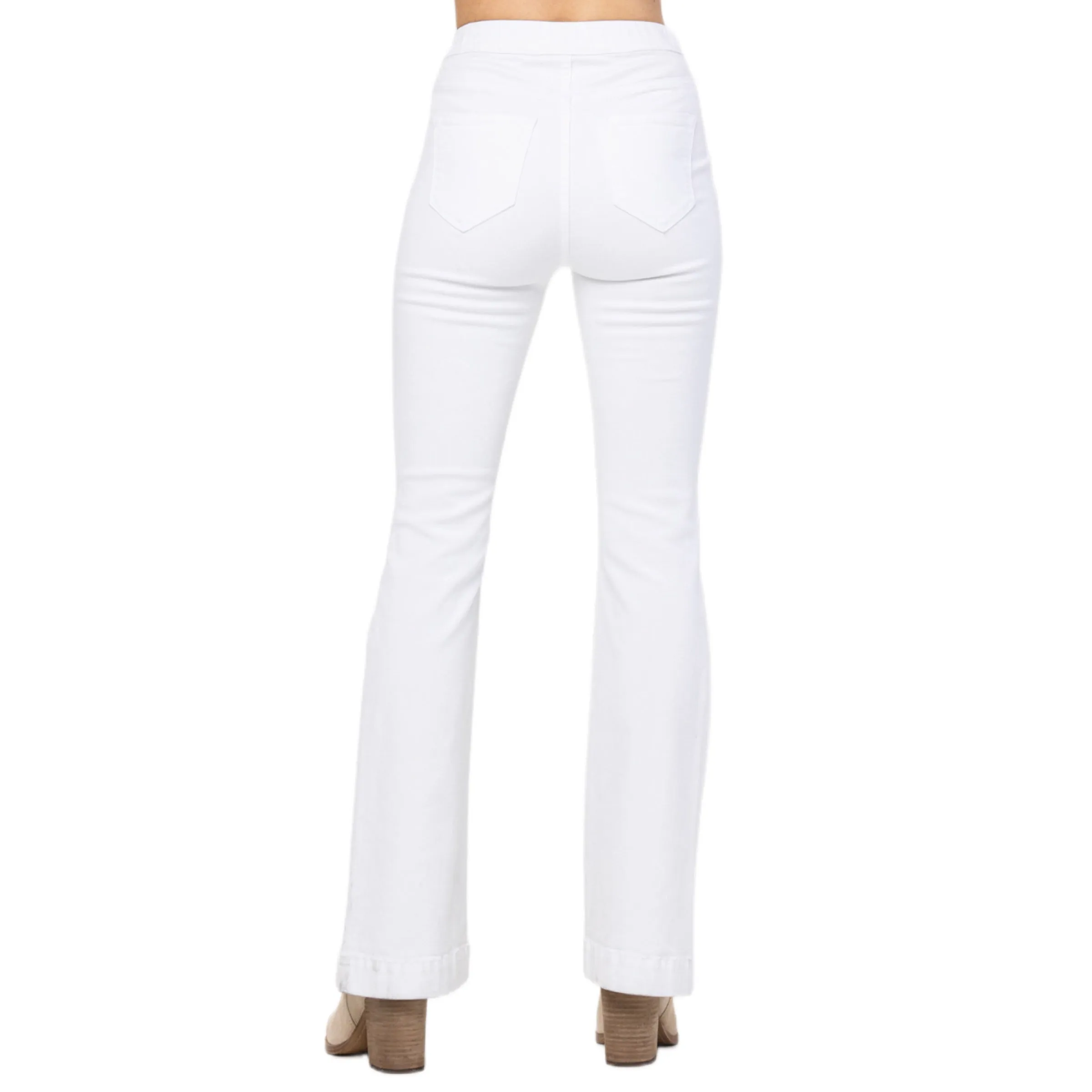 Jelly Jeans High Rise Pull On Flares in White Size S, M, L, XL