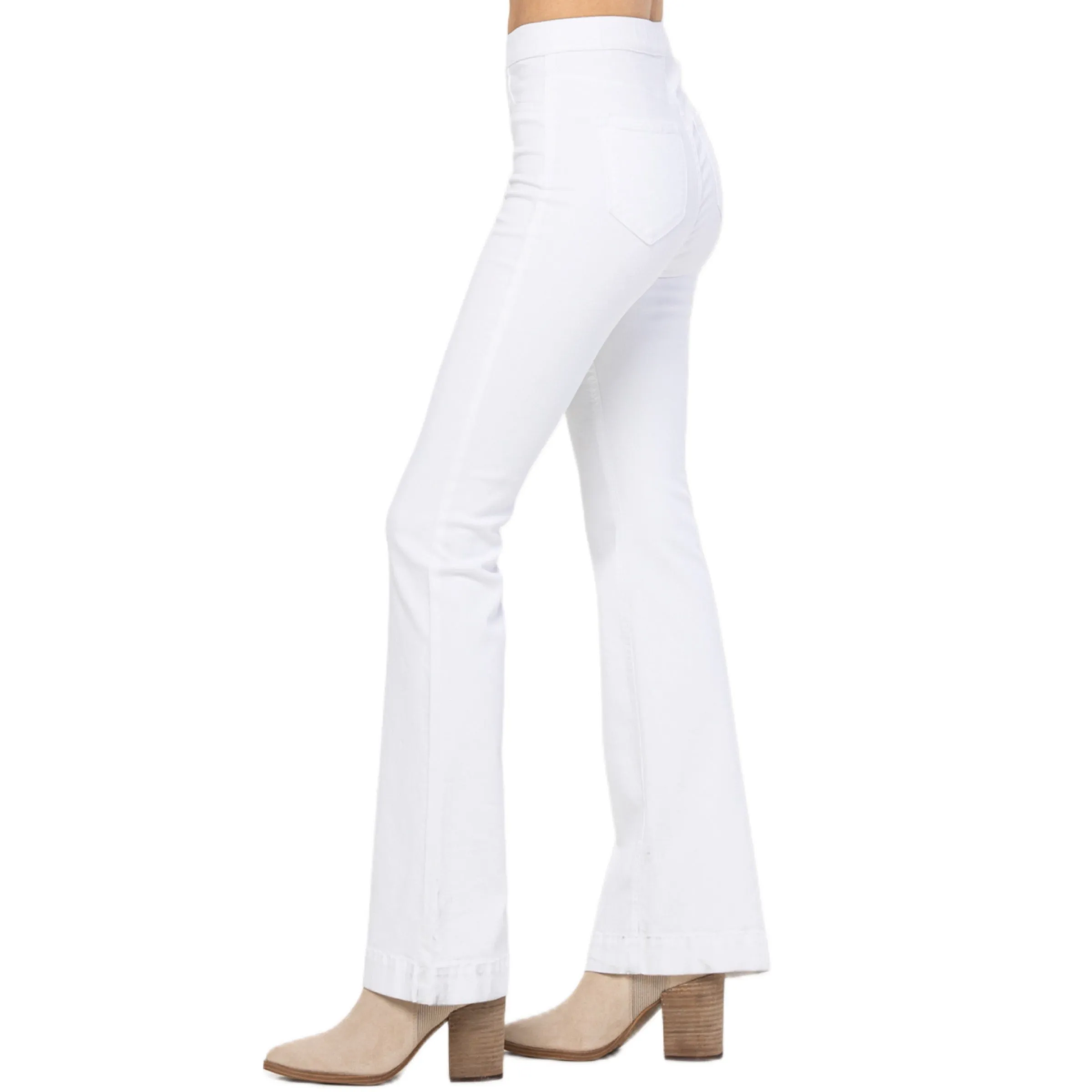 Jelly Jeans High Rise Pull On Flares in White Size S, M, L, XL