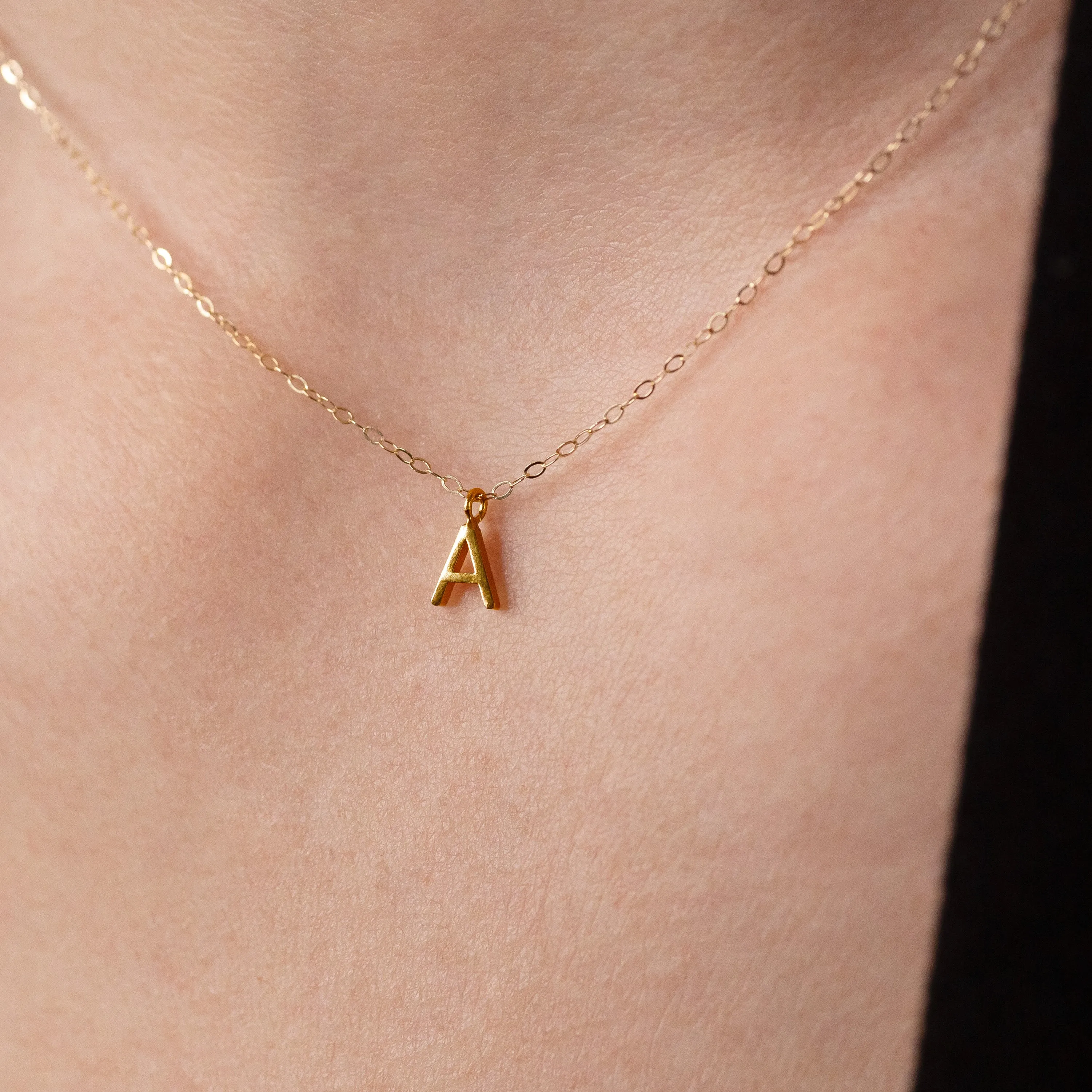 Love Letter Initial Necklace - 14K Solid Gold