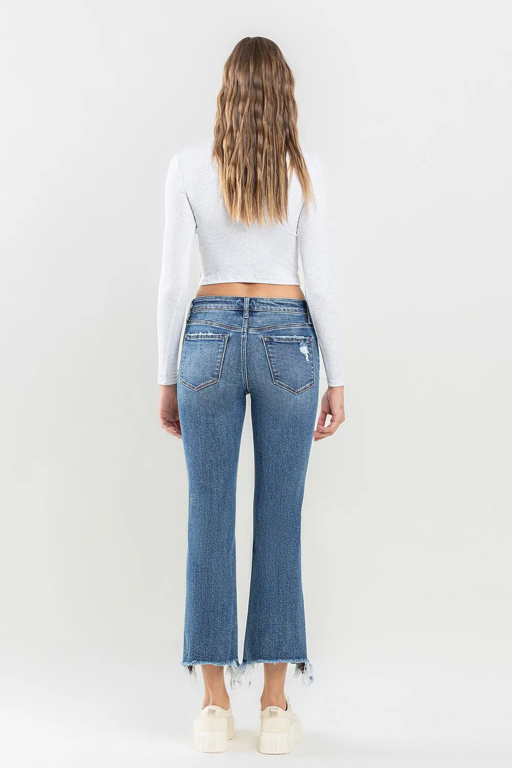 Lovervet Mid Rise Frayed Hem Jeans