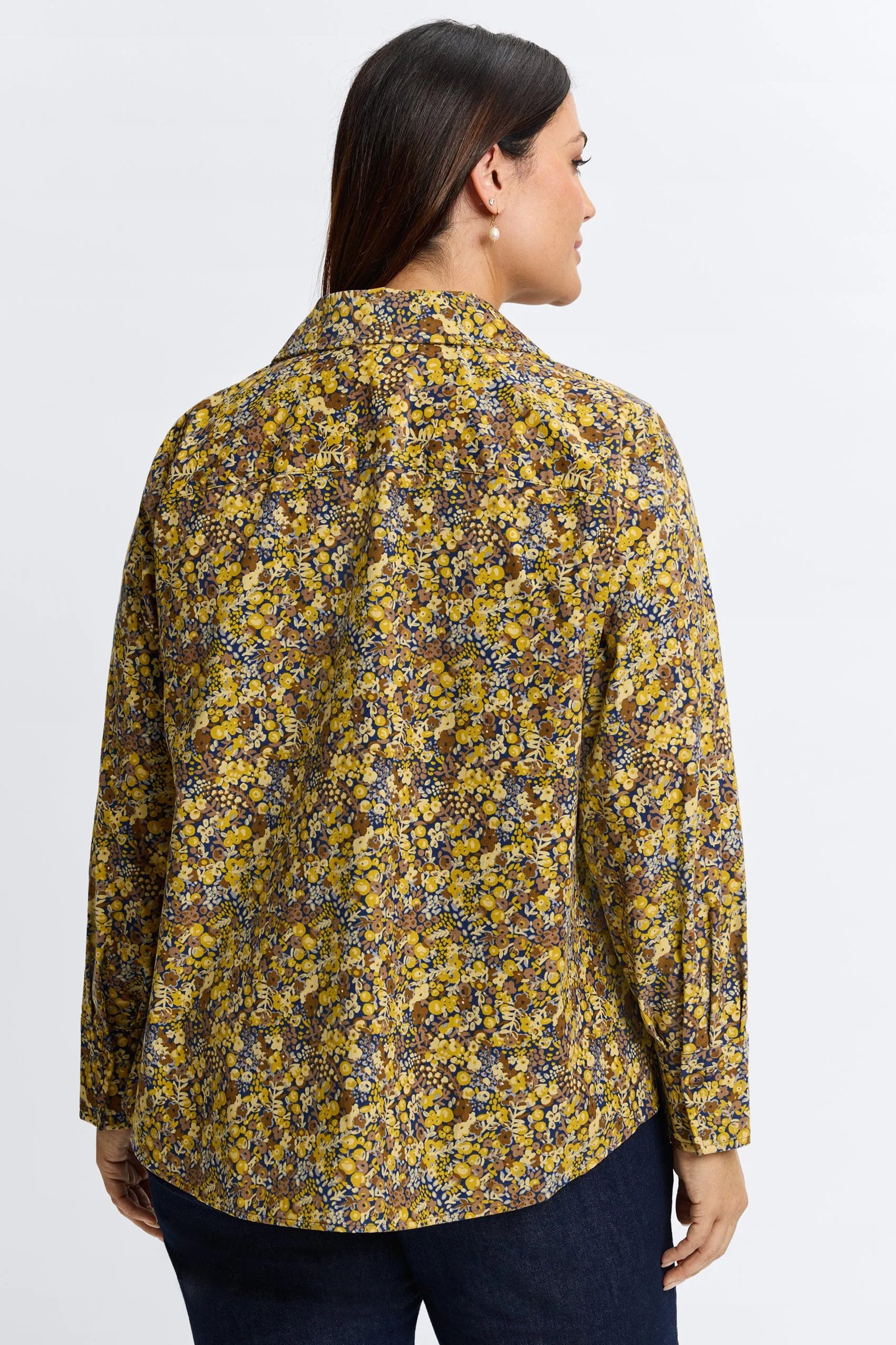 Mary Plus Ditsy Floral Corduroy Shirt