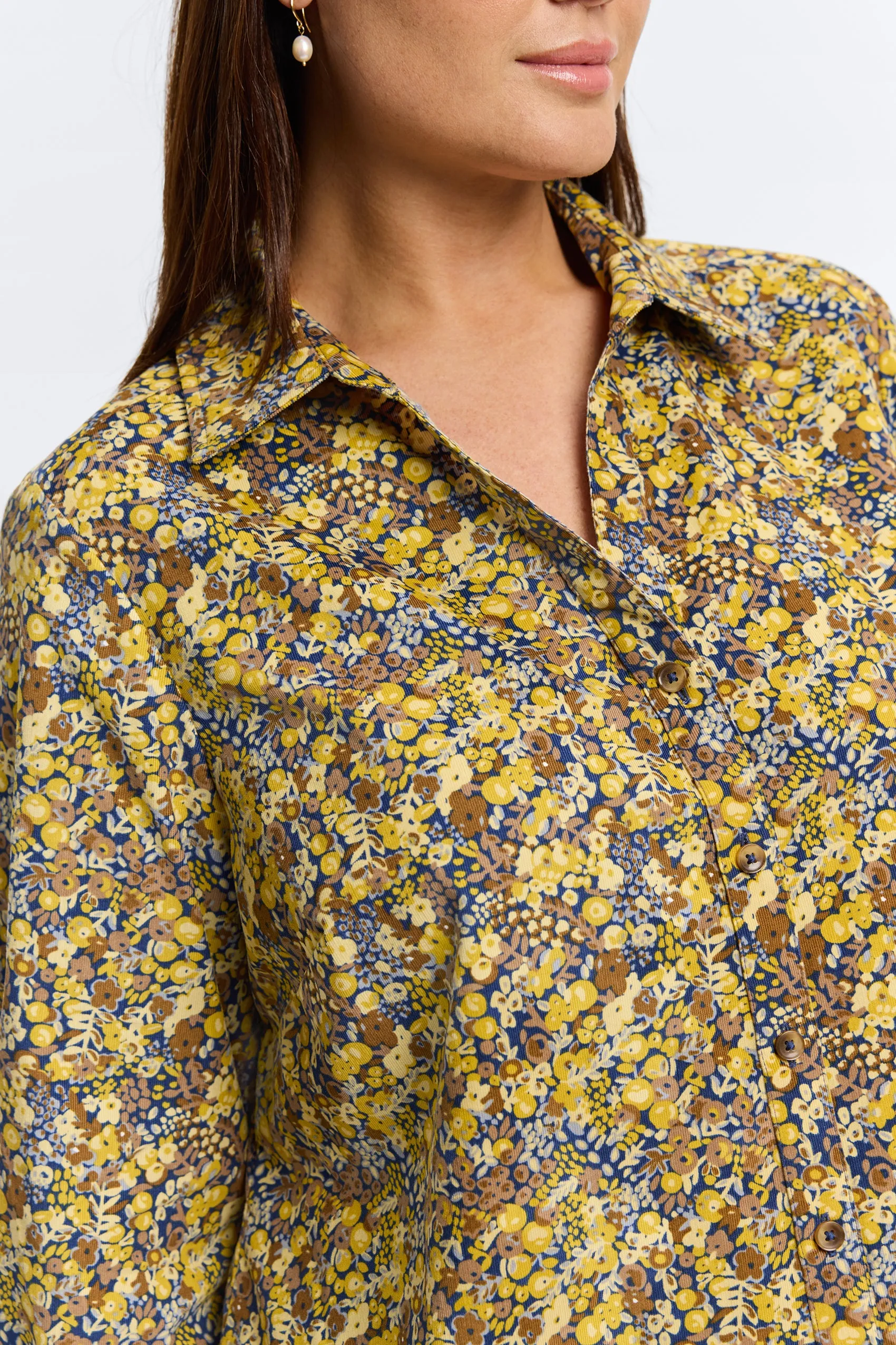 Mary Plus Ditsy Floral Corduroy Shirt