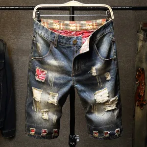 Men's Jeans Ripped Shorts 2022 Summer New Fashion Casual Vintage Slim Fit Denim Shorts Male Brand Clothes.