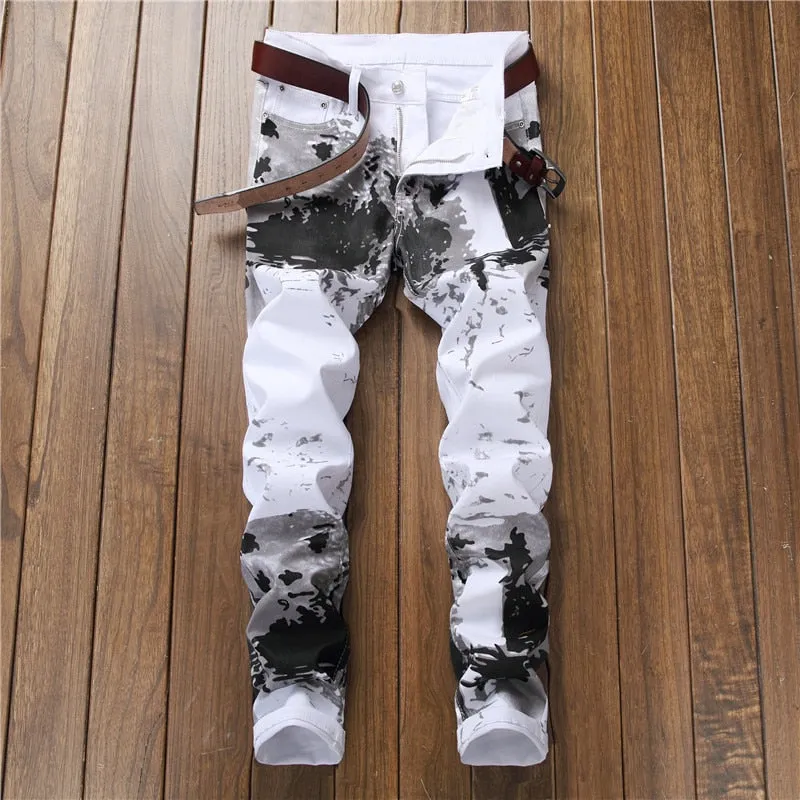 Men's Urban White Camouflage Jeans