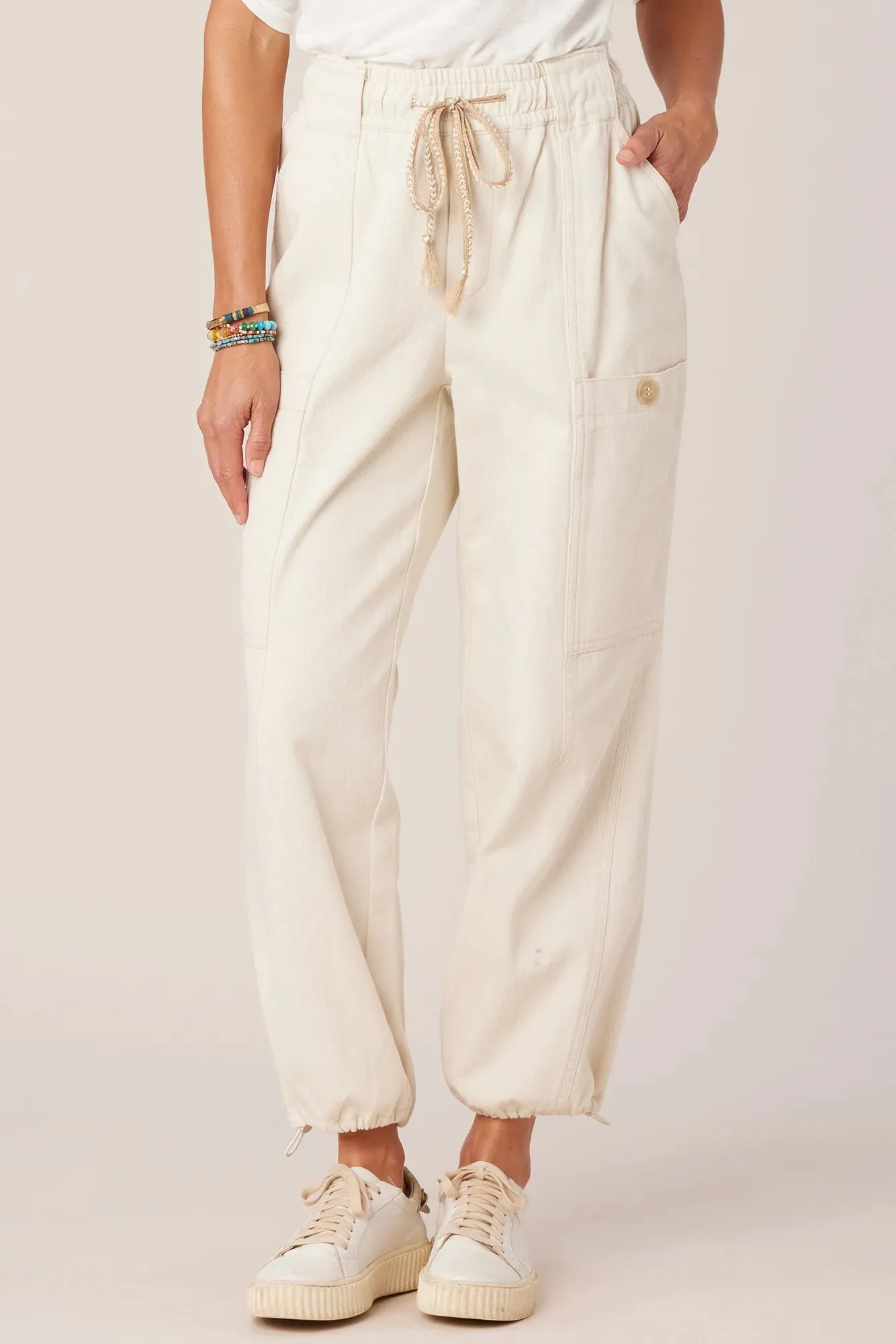 Patch Pocket Tie Waist Jogger