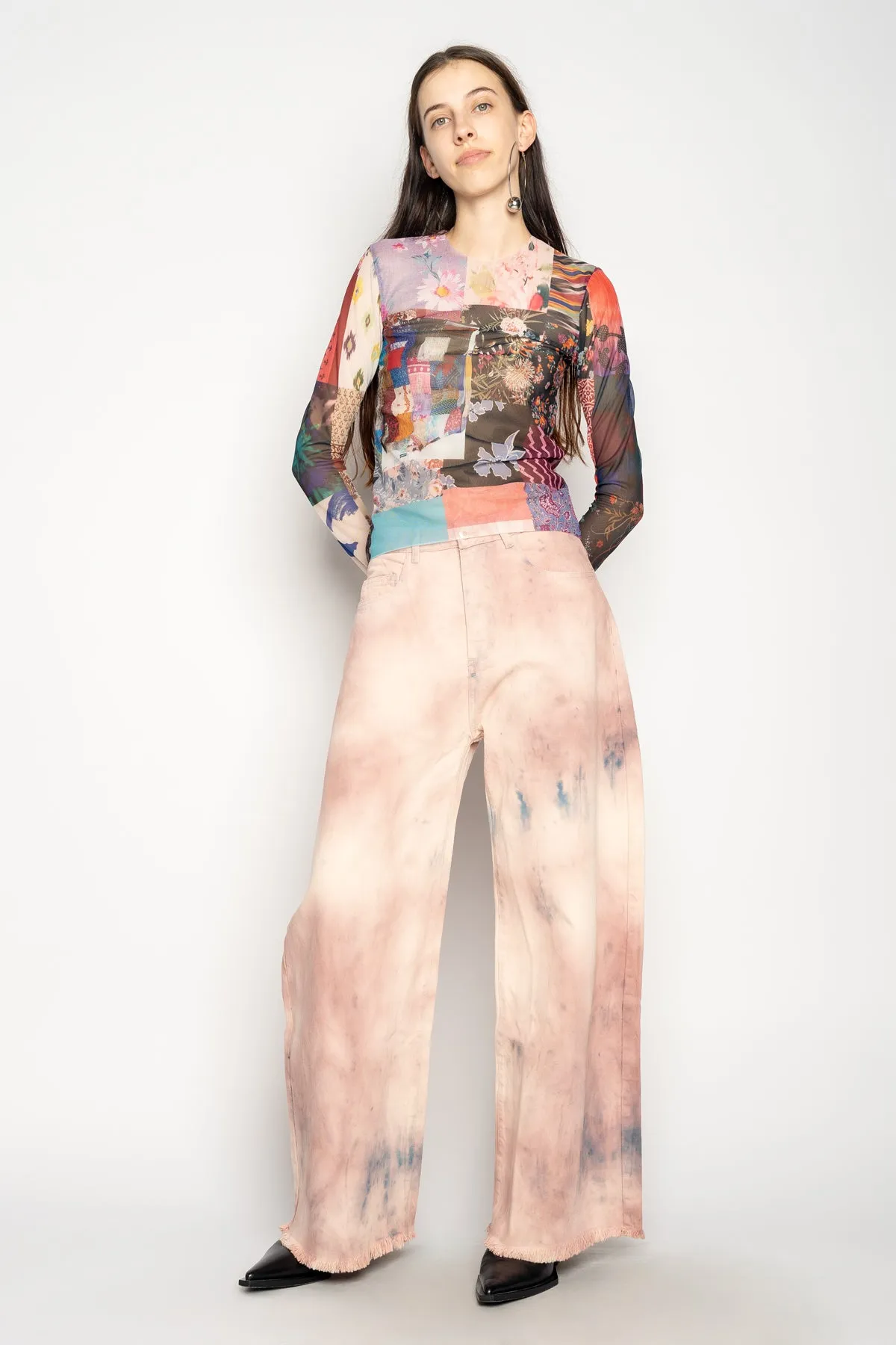 PINK TIE DYE BOYFRIEND TROUSERS