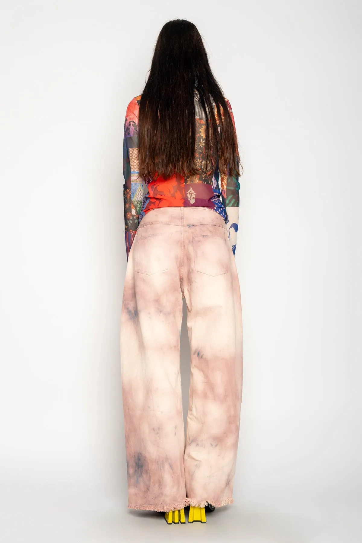 PINK TIE DYE BOYFRIEND TROUSERS