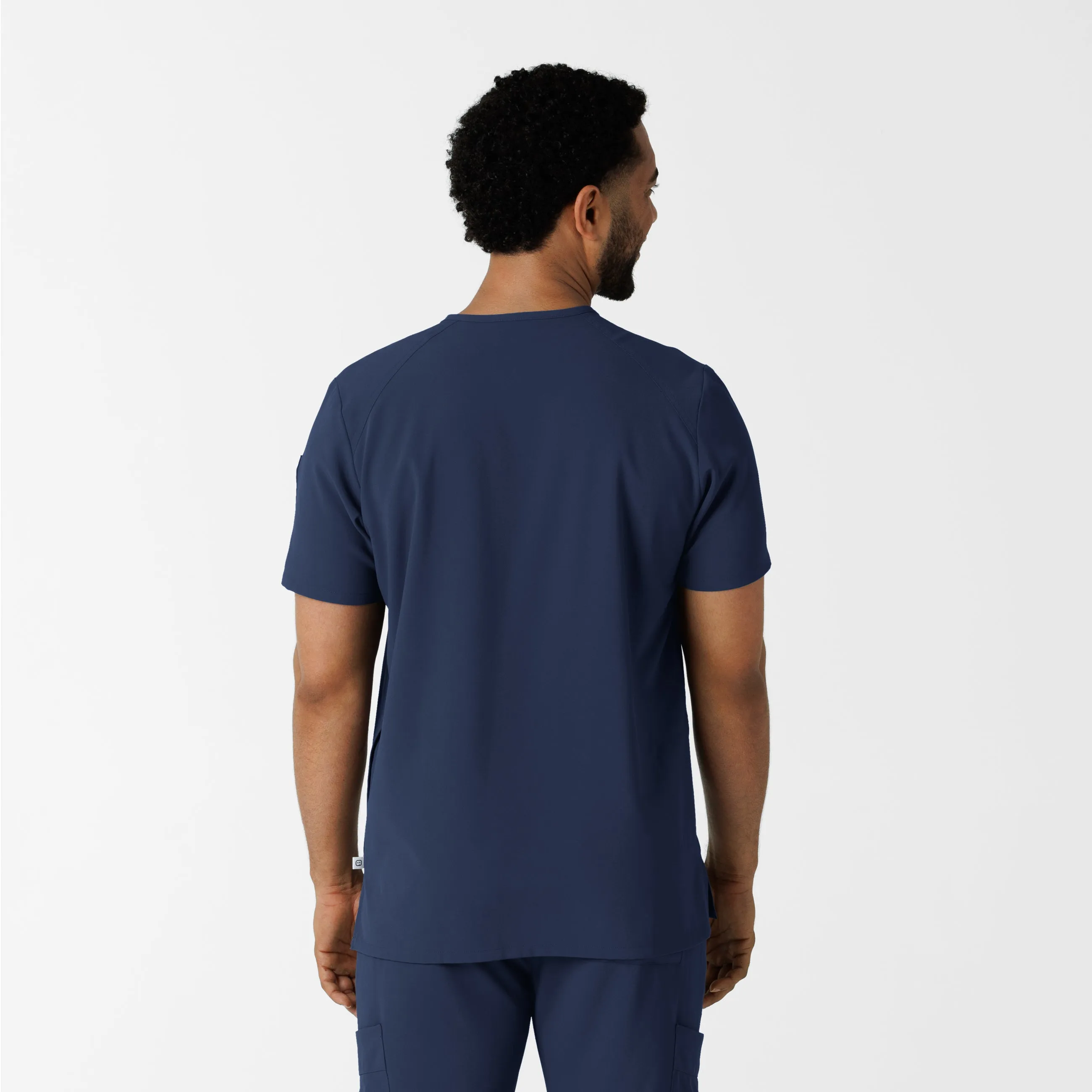 RENEW Men's V-Neck 5 Pocket Scrub Top - Navy