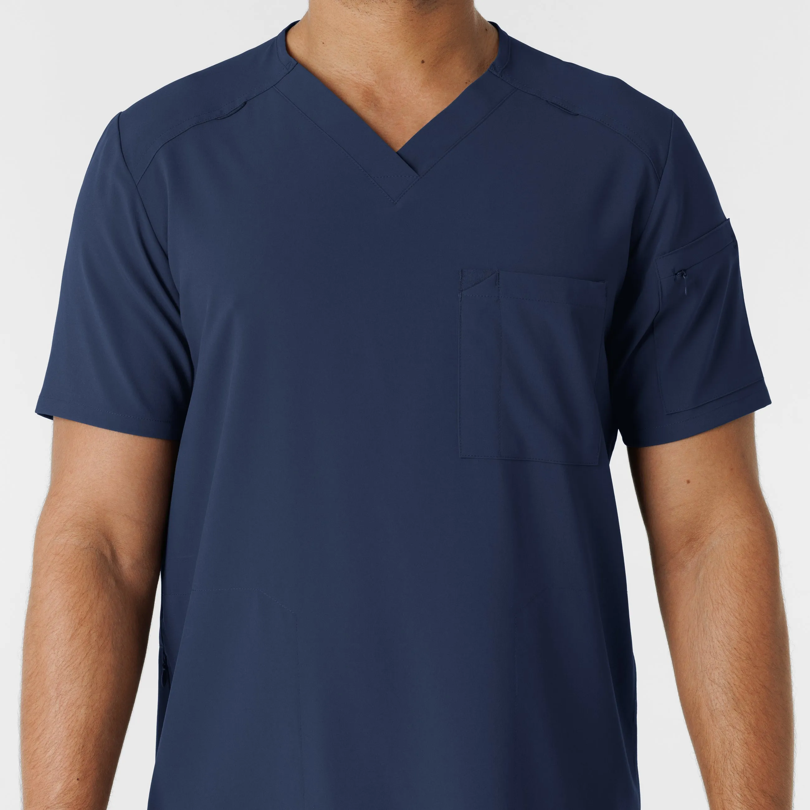 RENEW Men's V-Neck 5 Pocket Scrub Top - Navy