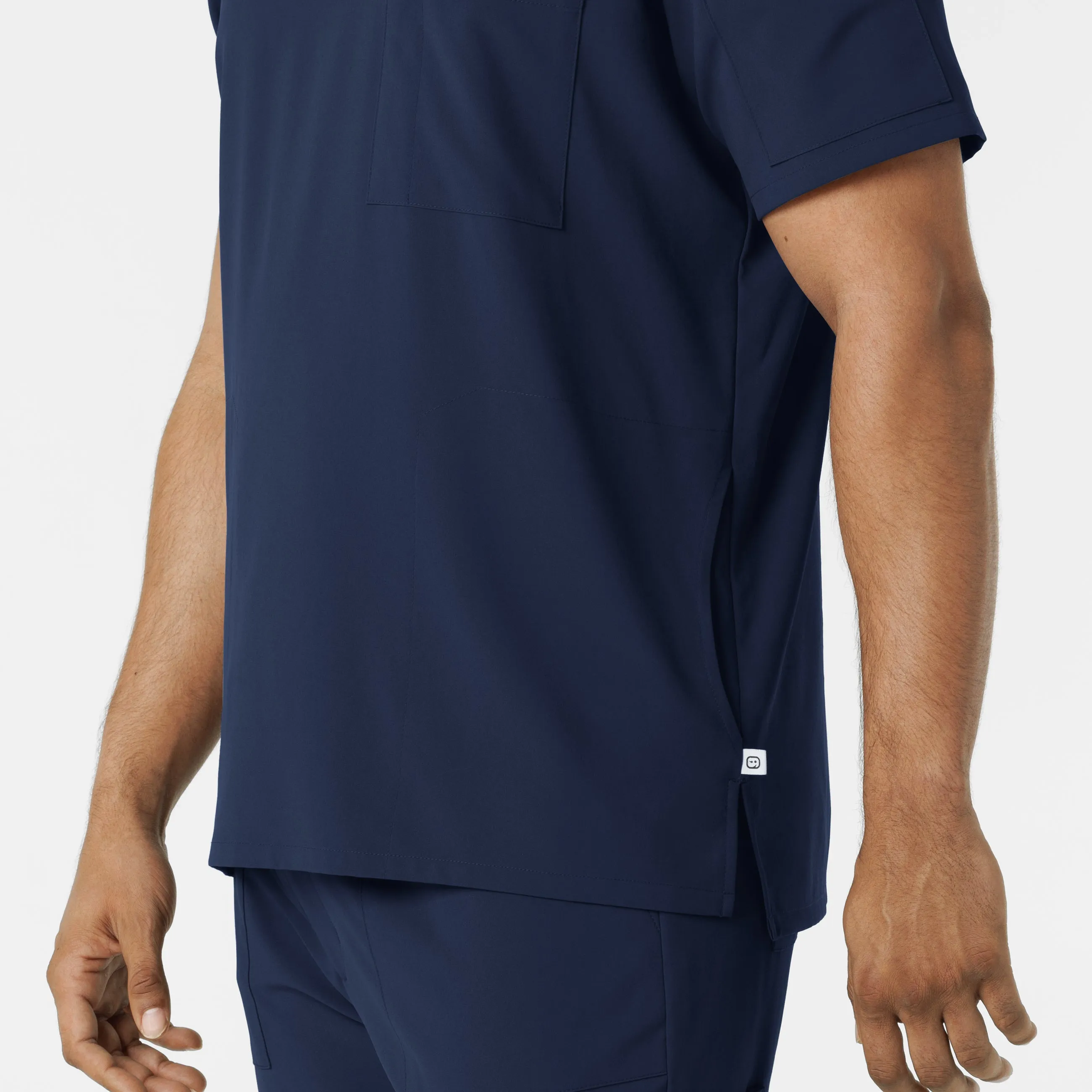 RENEW Men's V-Neck 5 Pocket Scrub Top - Navy