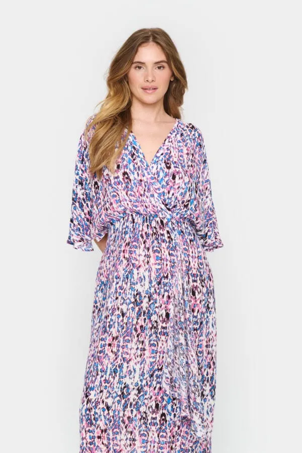 Saint Tropez Wrap Printed Midi Dress Multi