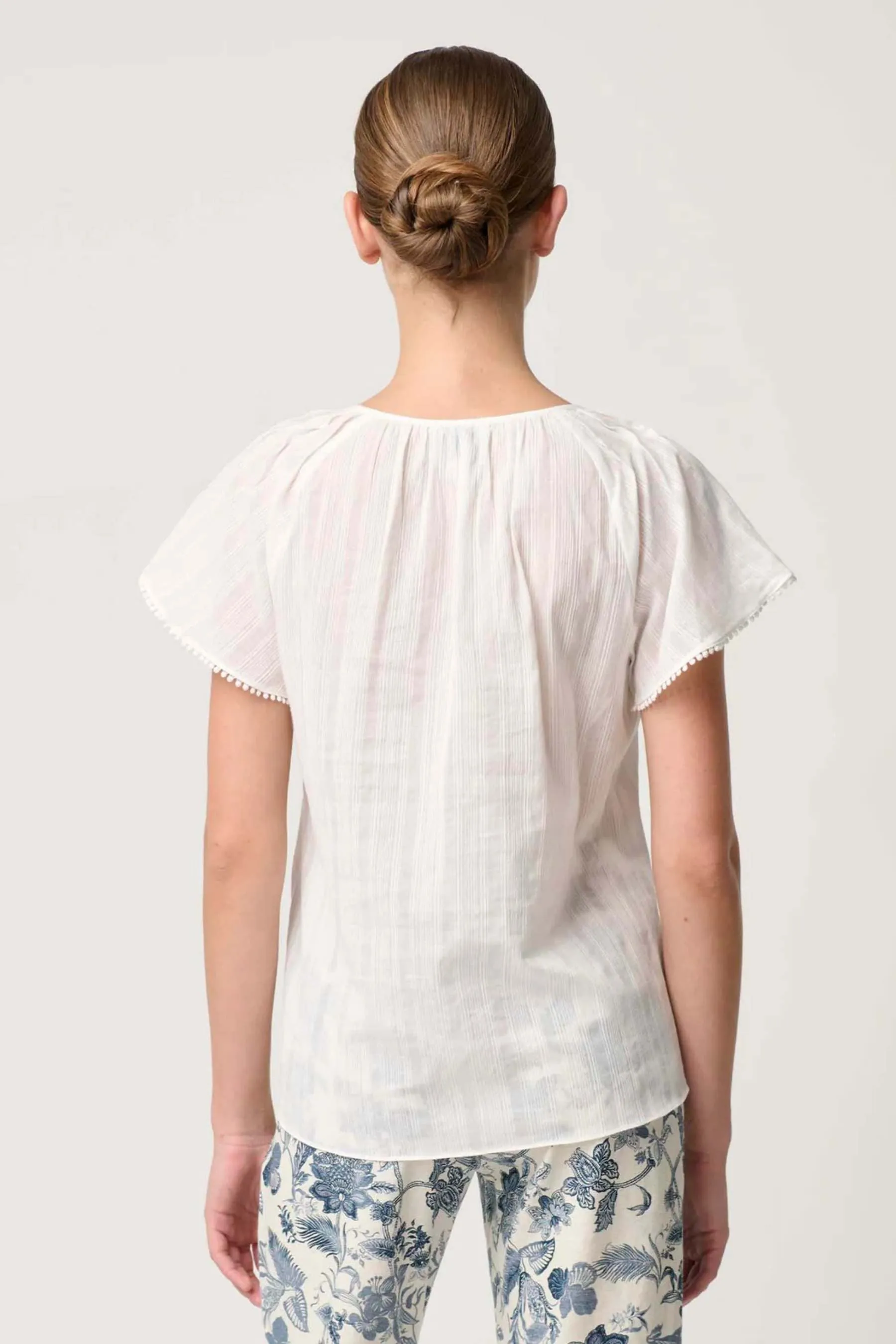 St Lucia Smocked Flutter Top | Ivory